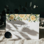 葬式の忌引き黄色のバラ サンキューカード