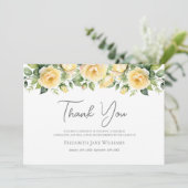 葬式の忌引き黄色のバラ サンキューカード (スタンド正面)