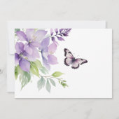 葬式の忌引パープルフローラ サンキューカード (裏面)