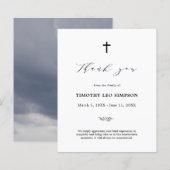 葬式の曇り悔やみや弔慰悲しみサンキューカード (正面/裏面)