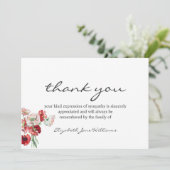 葬式の死別の水の色ポピーありがとう サンキューカード (スタンド正面)