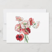 葬式の死別の水の色ポピーありがとう サンキューカード (裏面)