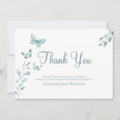 葬式の死別ほこりっぽい青い蝶 サンキューカード (正面)