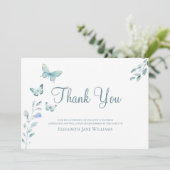 葬式の死別ほこりっぽい青い蝶 サンキューカード (スタンド正面)