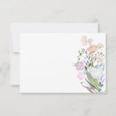 葬式の水彩ワイルドフラワーありがとう サンキューカード (裏面)