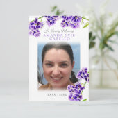葬式の紫の空の花の詩の写真記念 エンクロージャーカード (スタンド正面)