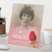 葬式の赤いバラの写真追悼の写真 台座サイン (インサイチュ)