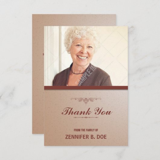 葬式は写真カード感謝していしています サンキューカード (正面/裏面)