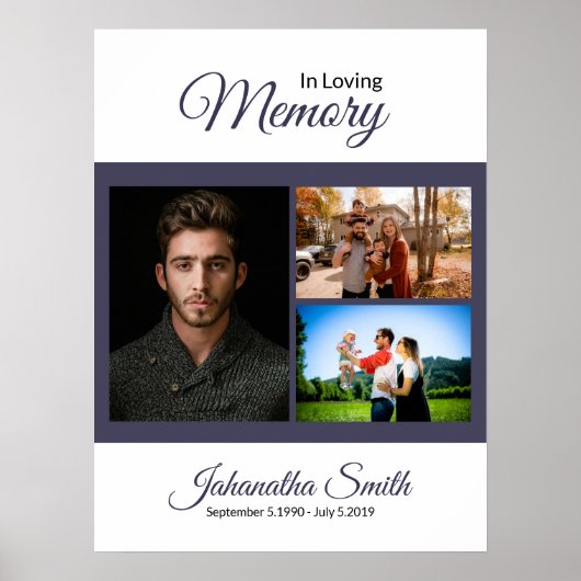 葬式ウェルカムサインコラージュテンプレート ポスター (正面)