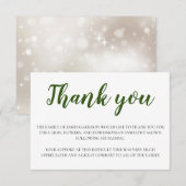 葬式エレガントグリーンとホワイトありがとう サンキューカード (正面/裏面)