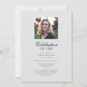 葬式エレガント写真お祝い 招待状 (正面)