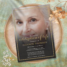 葬式エレガント写真お祝い 招待状