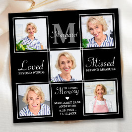 葬式エレガント写真コラージュ記念悔やみや弔慰 サンキューカード