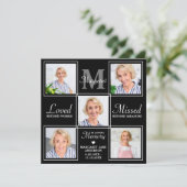 葬式エレガント写真コラージュ記念悔やみや弔慰 サンキューカード (スタンド正面)