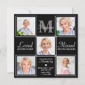 葬式エレガント写真コラージュ記念悔やみや弔慰 サンキューカード (正面)