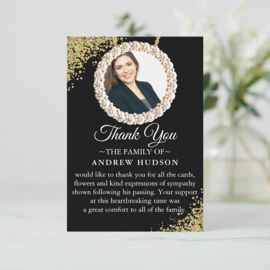 葬式エレガント写真サンキューカード サンキューカード (スタンド正面)