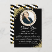 葬式エレガント写真サンキューカード サンキューカード (正面/裏面)