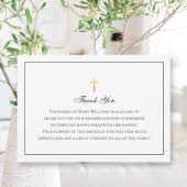 葬式エレガント宗教金ゴールド十字架 サンキューカード