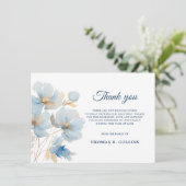 葬式エレガント後の青い花サンキューカード サンキューカード (スタンド正面)