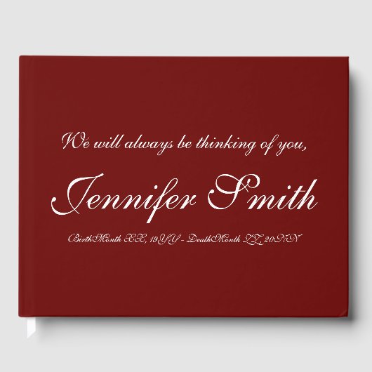 葬式エレガント招待帳 ゲストブック (正面)