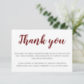 葬式エレガント暗赤と白い サンキューカード (スタンド正面)