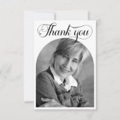 葬式エレガント記念写真サンキューカード サンキューカード (正面)