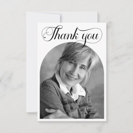 葬式エレガント記念写真サンキューカード サンキューカード (正面)