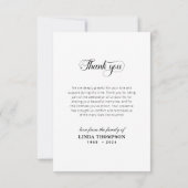 葬式エレガント記念写真サンキューカード サンキューカード (裏面)