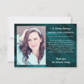 葬式エレガント記念写真悔やみや弔慰 サンキューカード (正面)