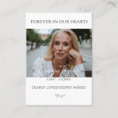 葬式エレガント記念写真祈りの言葉カード 名刺 (正面)