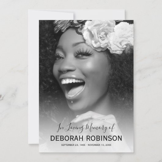 葬式エレガント記念写真 サンキューカード (裏面)