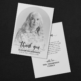 葬式エレガント記念写真 サンキューカード