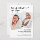 葬式エレガント記念写真 招待状 (正面)