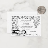 葬式カードの後のコーナーラインアートフレーム ノートカード (正面/裏面インサイチュ)