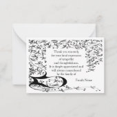 葬式カードの後のコーナーラインアートフレーム ノートカード (正面)