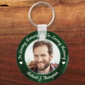 葬式グリーン大理石愛のメモリーフォトメモリアル キーホルダー (正面)