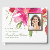 葬式ゲストブック |花模様と写真 ゲストブック (正面)