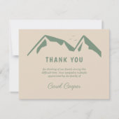 葬式サンキューノートカードと緑の山 サンキューカード (正面)