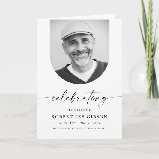 葬式シンプルのメモリアル順 カード (正面)