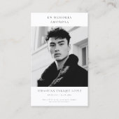 葬式シンプル用の写真スペインの祈りの言葉カード 名刺 (正面)