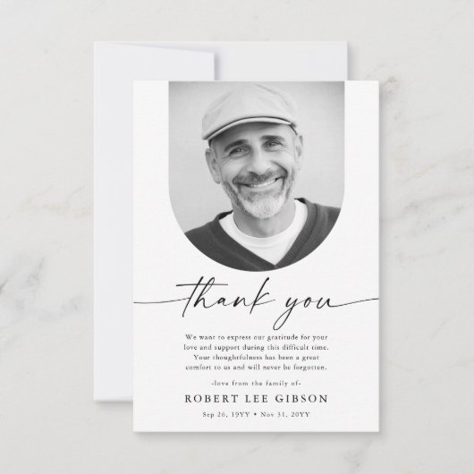 葬式シンプル追悼後の悔やみや弔慰死別 サンキューカード (正面)