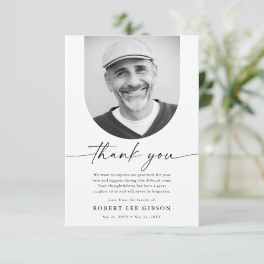 葬式シンプル追悼後の悔やみや弔慰死別 サンキューカード (スタンド正面)