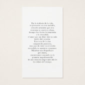 葬式スペインのエンメモリアオーバルフォト祈りの言葉カード (裏面)