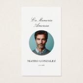 葬式スペインのエンメモリアオーバルフォト祈りの言葉カード (正面)