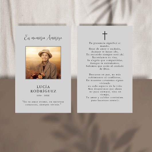 葬式スペインの記念写真祈りの言葉カード