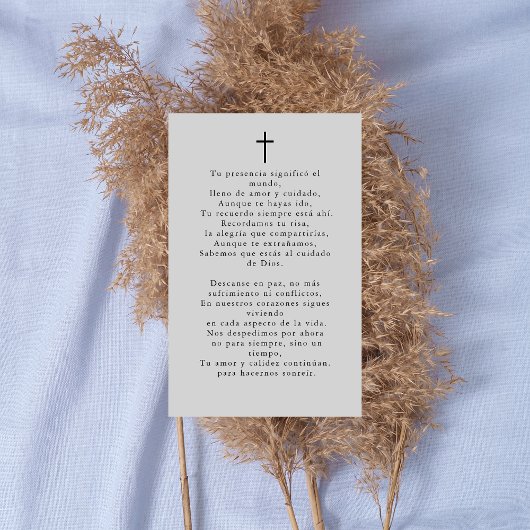 葬式スペインの記念写真祈りの言葉カード