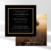 葬式スペインの |スペインメモリアルフォトブラック 招待状