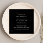 葬式スペインの |スペインメモリアルフォトブラック 招待状