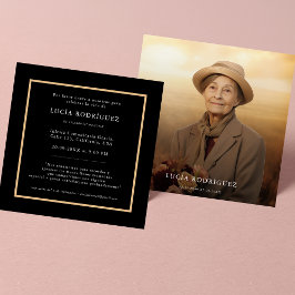 葬式スペインの |スペインメモリアルフォトブラック 招待状