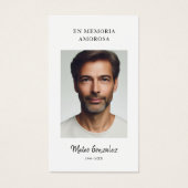 葬式スペインの | En Memoriaフォト祈りの言葉カード (正面)